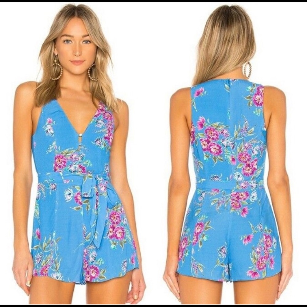 Privacy Please Briggs Blue Floral Romper